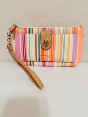 Nanette Lepore Striped Wristlet - Pink, Orange, Tan, Purple, Blue